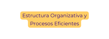 Estructura Organizativa y Procesos Eficientes